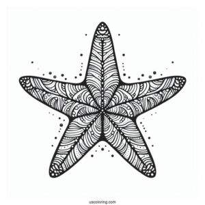 Simple Starfish Coloring Page Mandala For Kids