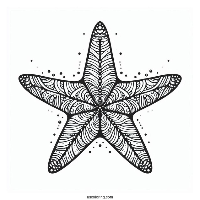 Simple Starfish Coloring Page Mandala For Kids