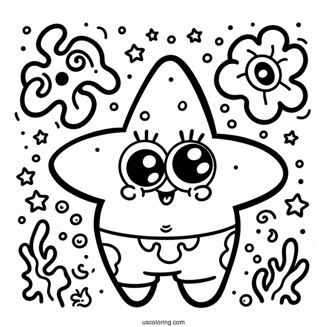 Super Cute And Simple Patrik Coloring Page