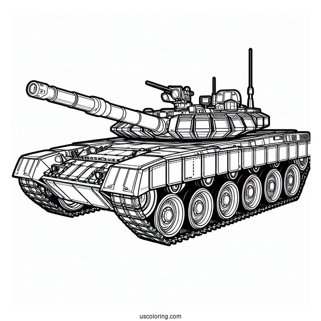 Outline of T-14 Armata Tank For Kids