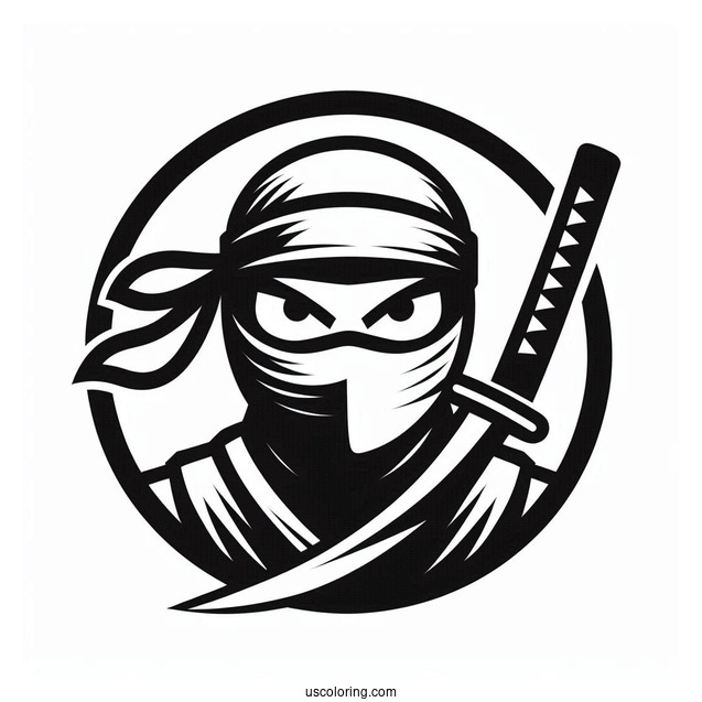 Coloring Sheet Of Ninja Logo