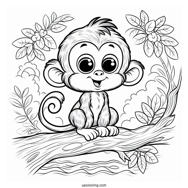 Funny Monkey From Jungle Book Coloring Page Of For Kids