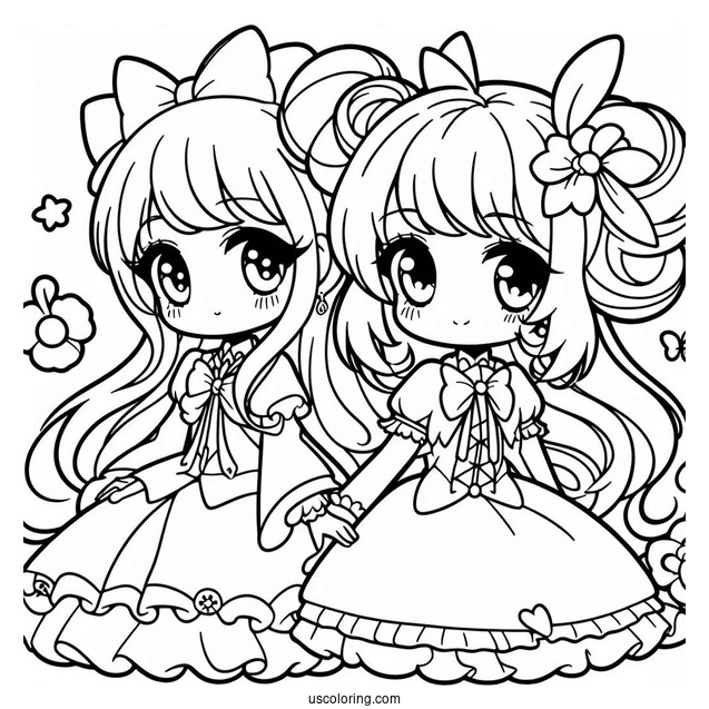 My Melody Coloring Page With Uta Yumeno And Kuromi