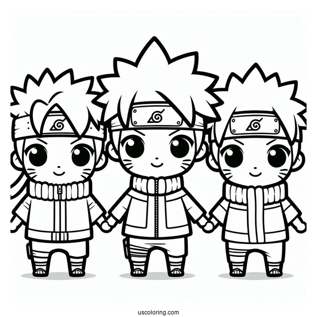 Kawaii Naruto Coloring Page For Preschoolers