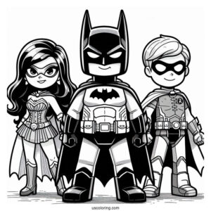 Lego Batman With Batgirl And Robin Coloring