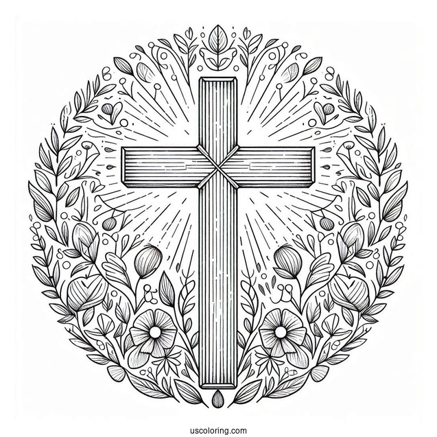 Easy Sunday School Cross For Coloring