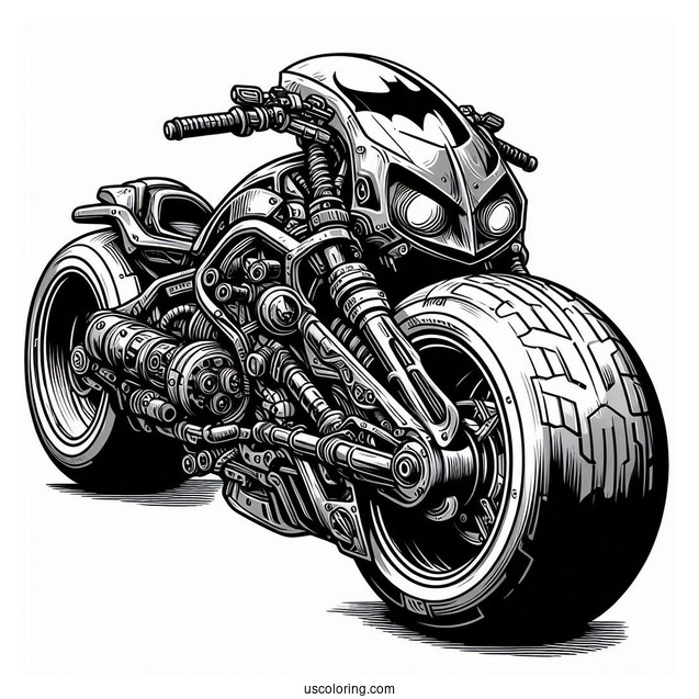 Batpod Motorcycle From Dark Knight Coloring Sheet