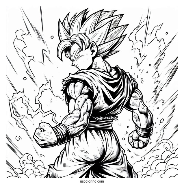 Detailed Trunks Character From Dragon Ball Z To Color