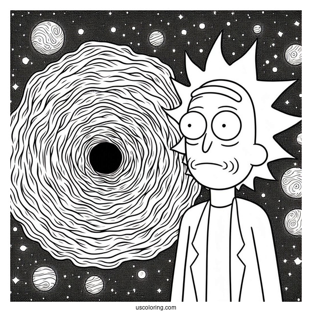 Morty Next To Wormhole With Pursed Lips
