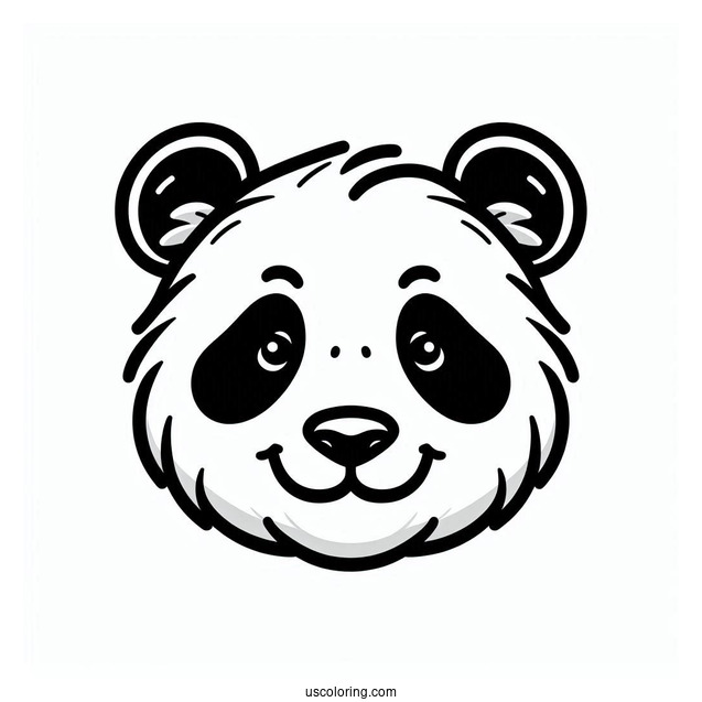 Outline Of Panda Head To Color