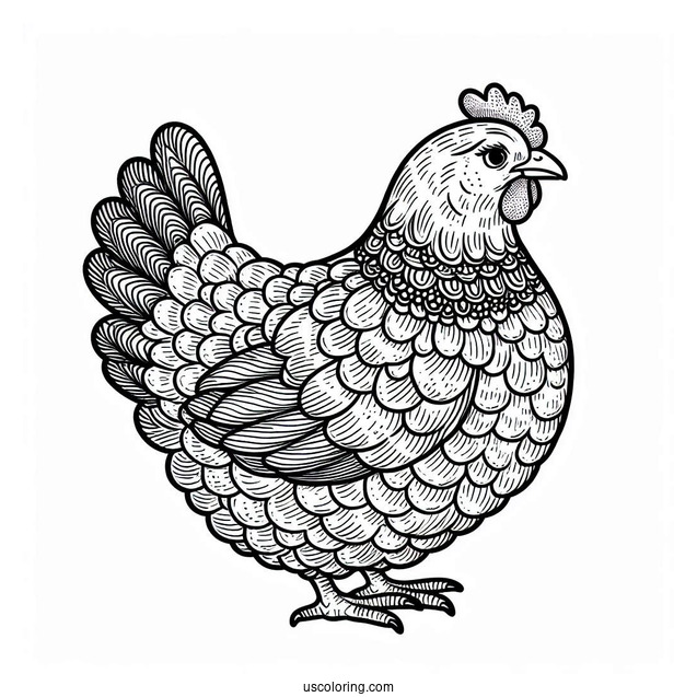 Brooding Hen Coloring Page