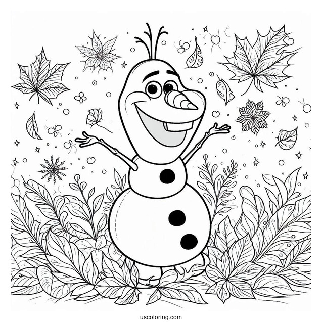 Magical Olaf With Autumn Leaves_