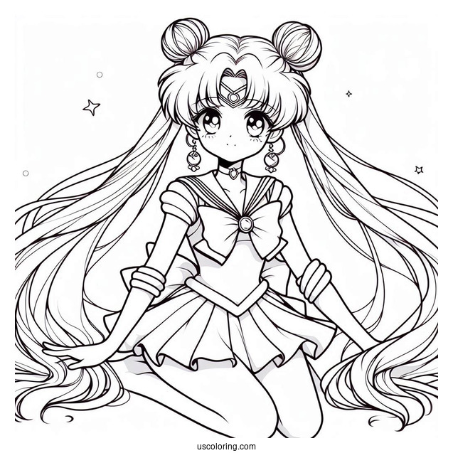 Usagi In Eternal Sailor Moon Costume Coloring In