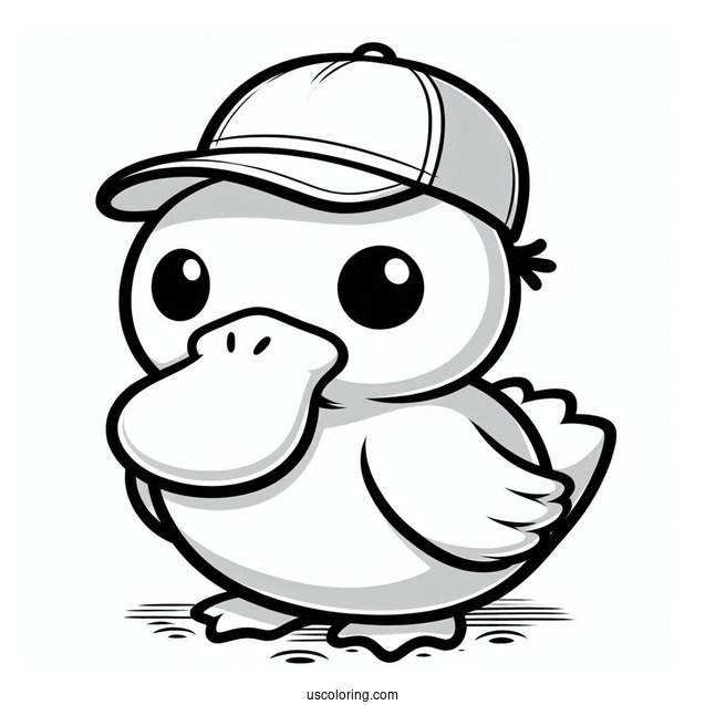 Psyduck Coloring Page Wearing A Cap