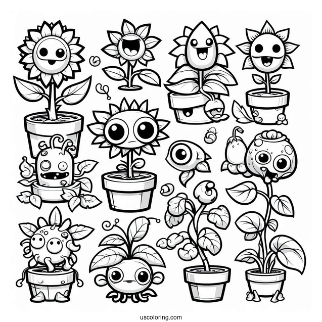 Various Plants From Plants Vs Zombies