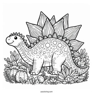 Detailed Stegosaurus Coloring Page For Kids