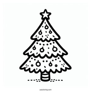 Simple Outline Of Christmas Tree Template To Color For Toddlers