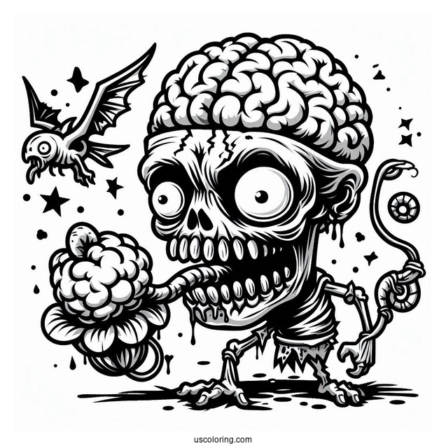 Brain Eating Zombie To Color