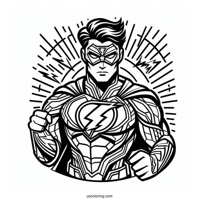 Simple Justice League Coloring Page Cartoon For Kids