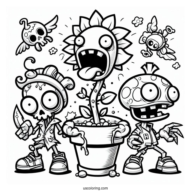 Plants Vs Zombies Coloring Page
