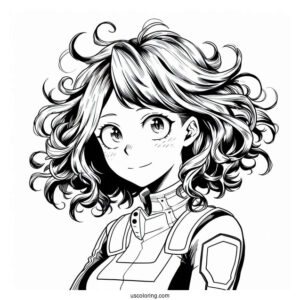 My Hero Academia Coloring Page Of Izuku Midoriya For Kids