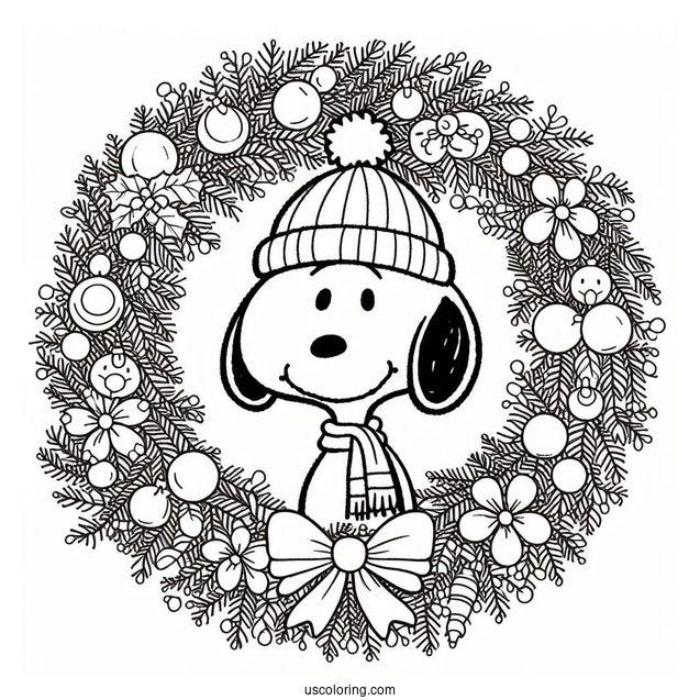 Snoop Themed Christmas Wreath To Color