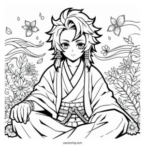 Tanjiro Coloring Page Constant Flux Technique