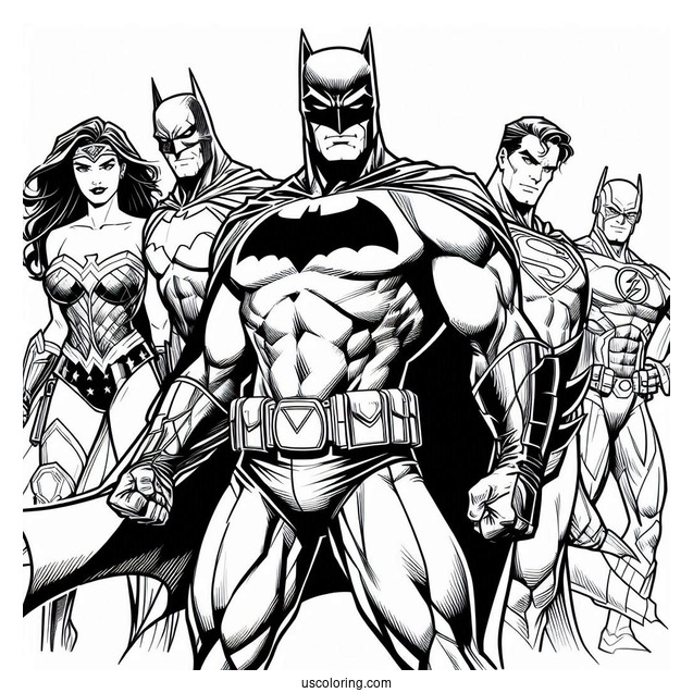 Justice League Coloring Page Of Comic Batman