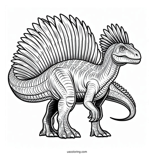 Mega Spinosaurus Coloring Page Outline