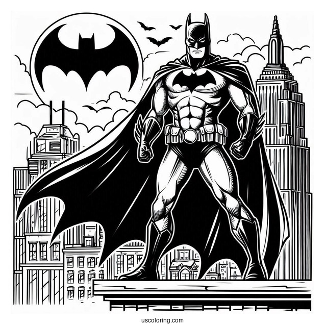 Dark Knight Batman Standing On Building