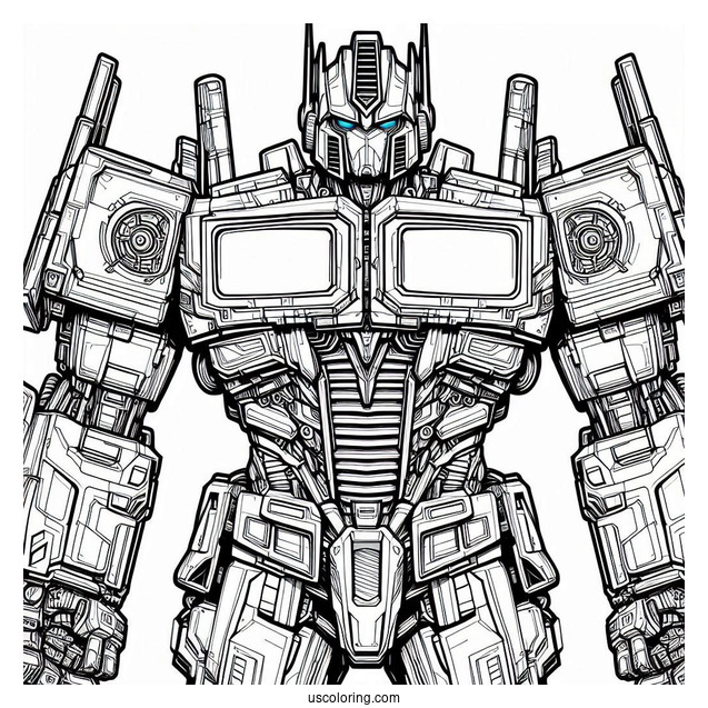 Intricate Outline Of Optimus Prime Coloring Page