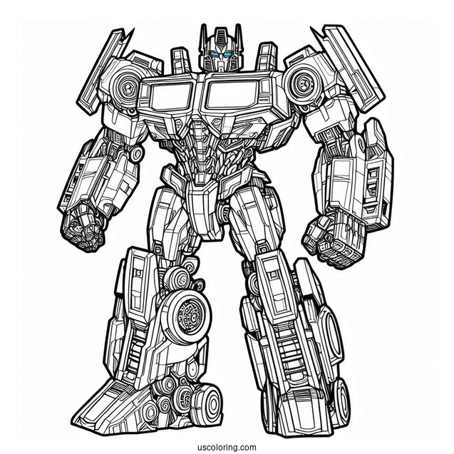 Optimus Prime Robot Coloring Sheet