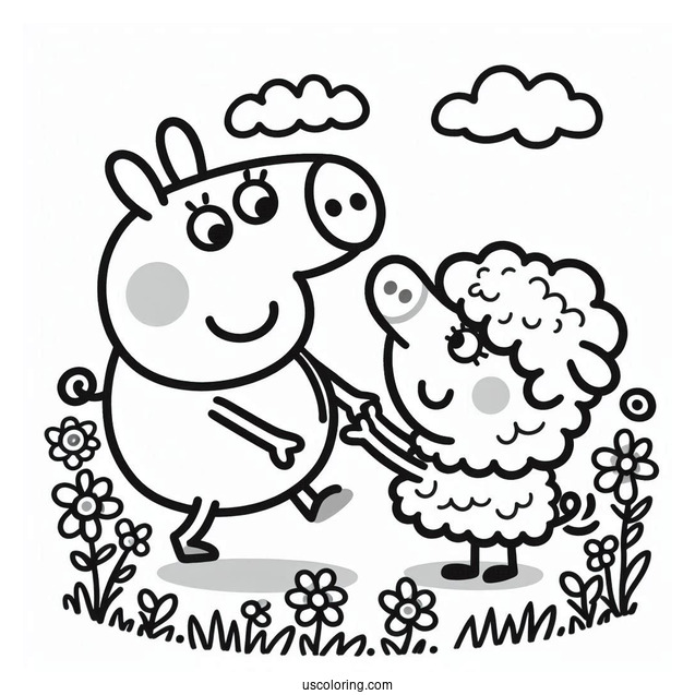 Peppa Pig Playing With Suzy Sheep