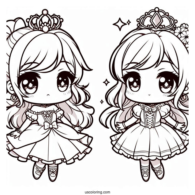 Chibi Anime Princess Daisy Coloring Page For Kids