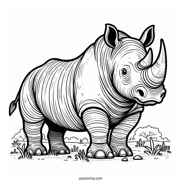 Woolly Rhino Coloring Sheet