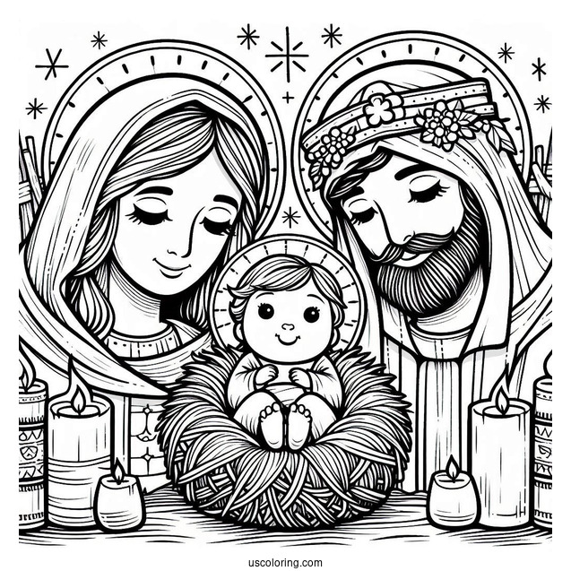 Baby Jesus With Virgin Mary And Three Kings