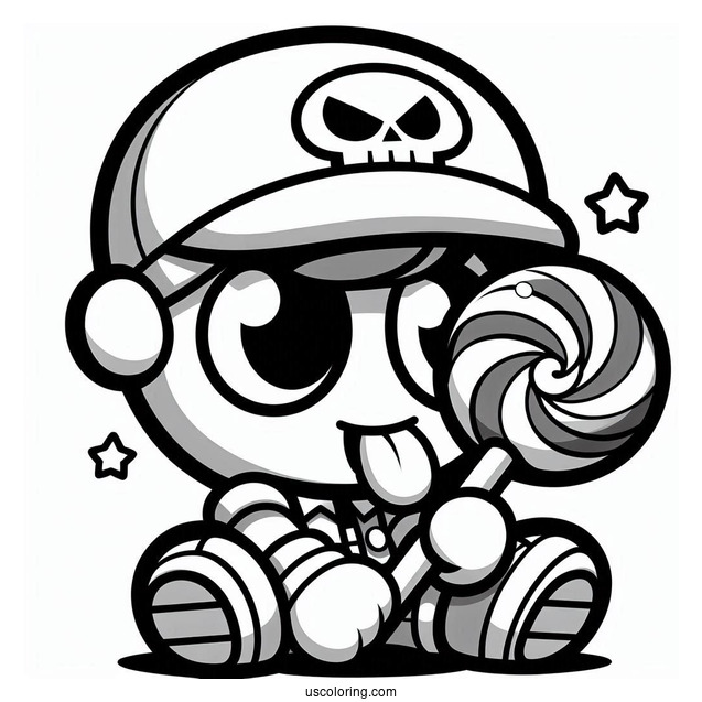Brawl Stars Coloring Page Of Leon Eating Lollipop