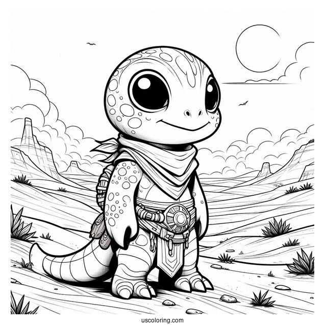 Sprunki Coloring Page Of Tunner Standing In The Desert