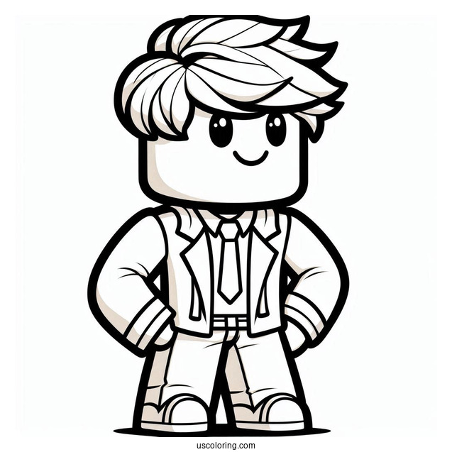 Roblox Guy Coloring Page For Kids