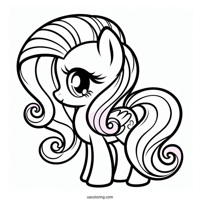 Simple Outline of Fluttershy to Color