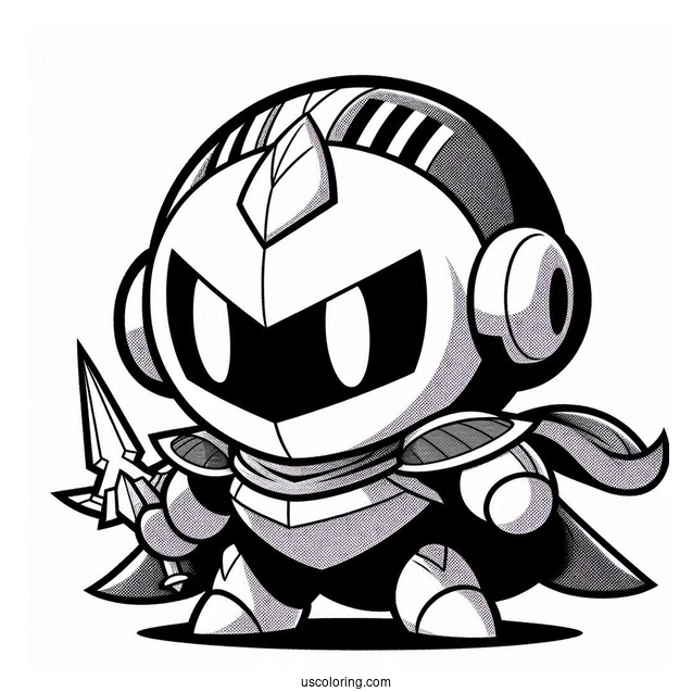 Super Smash Bros Coloring Page Of Meta Knight For Kids