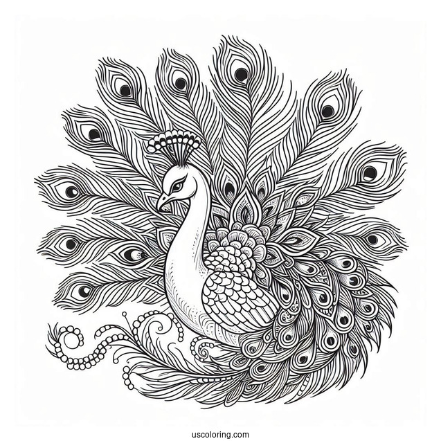 Majestic Peacock Showing Off Feathers