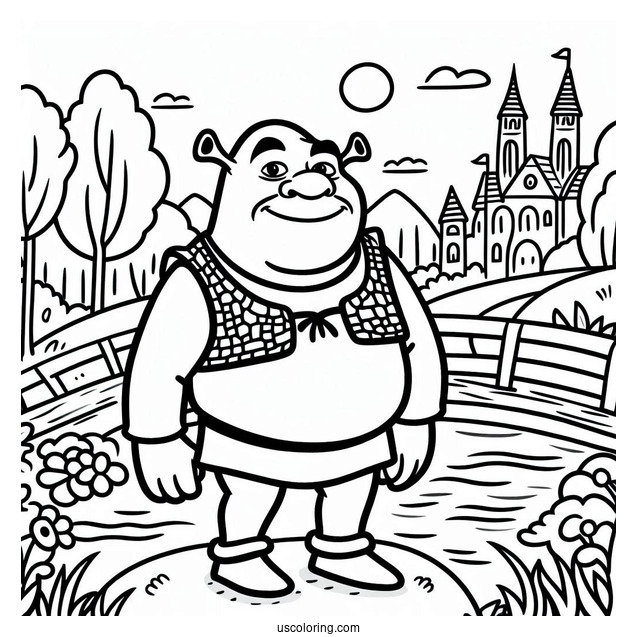 Coloring Page Of Shrek For Preschoolers