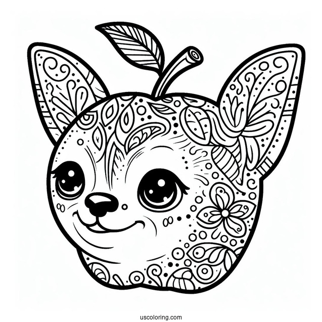 Simple Apple Head Chihuahua Coloring Page