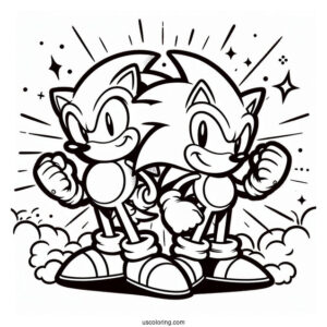 Super Sonic And Mario To Color