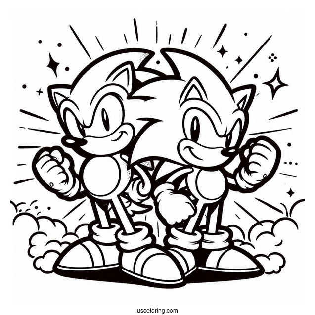 Super Sonic And Mario To Color