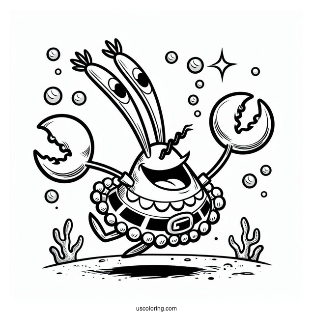 Pearl Krabs Jumping Coloring Page