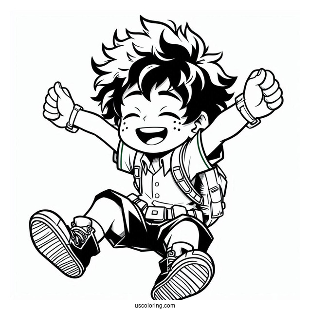 Simple Deku Coloring Page One For All