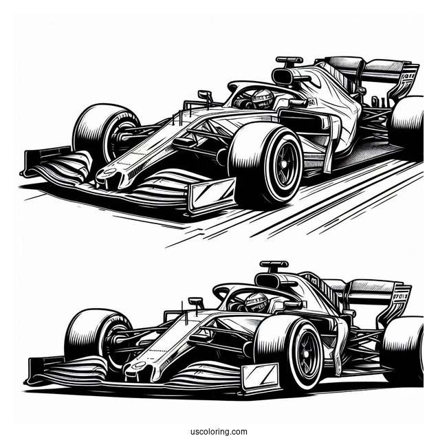 F1 Coloring Page Racer On Stop Of Car