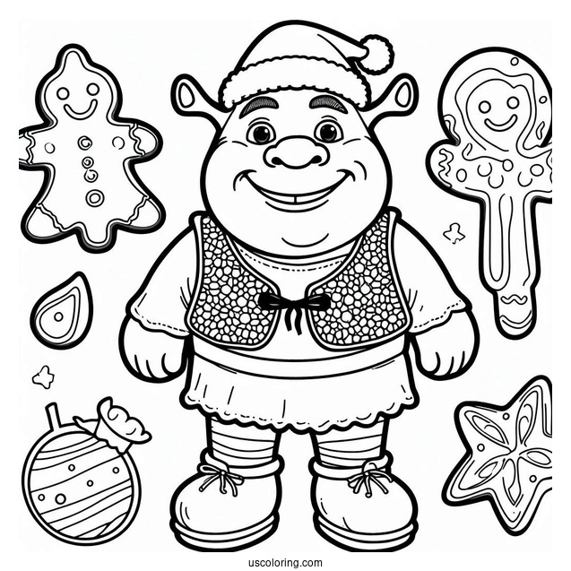 Coloring Page Of Shrek Gingerbread Man